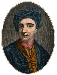 Porträtt av Nicholas Rowe (1674 -1718), engelsk dramatiker, poet och diverse författare.