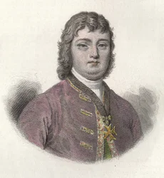 Porträtt av Nicolas Roze dit le Chevalier Roze (1675-1733), fransk militär och guvernör. i "Portraits des Hommes Useful"