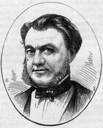 Porträtt av Paul Abadie (1812-1884), fransk arkitekt. Gravyr i "" Le Monde Illustré"" nr 890 av 2 maj 1874.