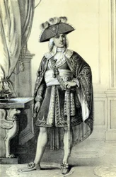 Porträtt av Paul de Barras (1755-1829), fransk politiker. - i ""Franska revolutionens historiska galleri"" av Albert Maurin