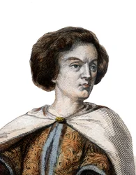 Porträtt av Peter Abelard (Pierre Abailard) (Pierre Abeilard) (1079-1142), fransk skolastisk filosof, teolog och logiker.