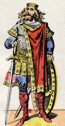 Porträtt av Pharamond (eller Pharamun eller Faramund eller Paramund), kung av Salian Francs (regering mellan 420-428).