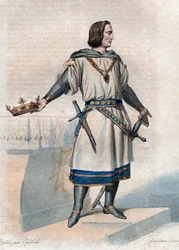 Porträtt av Filip II Augustus (1165-1223), kung av Frankrike.
