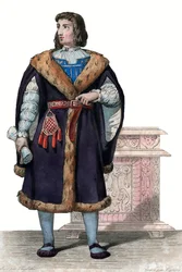 Porträtt av Philippe de Commines (Commynes eller Comines) (1447-1511), fransk författare och diplomat.