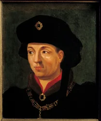 Porträtt av Philippe den gode, hertig av Bourgogne (1396-1463) Målning av den franska skolan. 1500-talet sön. 0,2x0,15 m versailles, slottets museum