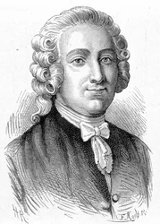 Porträtt av Pierre Joseph Macquer (1718 - 1784), fransk kemist och läkare - i "Album de la Science; berömda vetenskapsmän; Stora upptäckter””” 1896.