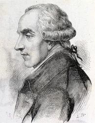 Porträtt av Pierre Simon de Laplace (1747 - 1827), fransk astronom, matematiker och fysiker - i "Album de la Science; berömda vetenskapsmän; Stora upptäckter””” 1896.