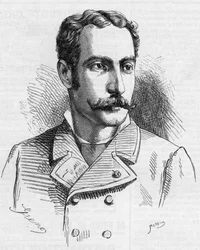 Porträtt av Robert Ivens (1850-1898) portugisisk upptäcktsresande, i ""The Illustrous World"