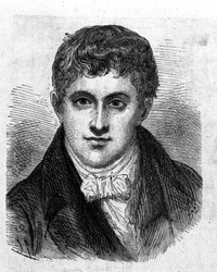 Porträtt av Sir Humphry Davy (1778 - 1829), brittisk kemist och fysiker - i "" Album of Science; berömda vetenskapsmän; Stora upptäckter””” 1896.