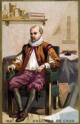 Porträtt av Solomon de Caus (1576-1626). Kromolitografi från slutet av 1800-talet.