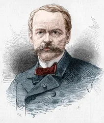 Porträtt av Theodore Barriere (1823-1877), fransk dramatiker. Gravyr i "" Le Monde Illustré"" nr 1071 av 20 oktober 1877.