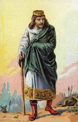 Porträtt av Thierry III, Frankernas kung från 673 till 691.