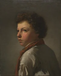 Porträtt av en ung man (olja på tyg)