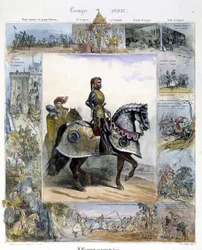 Porträtt av en Ecuyer i "Picturesque History of Ancient and Modern Riding" av Charles Aubry