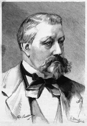 Porträtt av journalisten och romanförfattaren Alberic andra avlidne 1887, i Le Monde Illustré.
