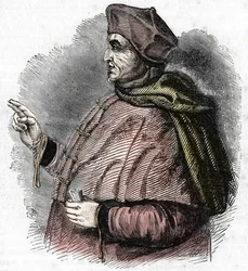 Porträtt av Eveque Pierre Cauchon (1371-1442) Utanordnare av Jeanne d