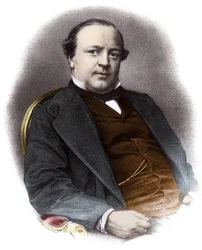 Porträtt av den franske advokaten Charles Alexandre Lachaud (1818-1882) - Gravyr av 1800-talet Privat samling