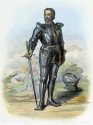 Porträtt av riddaren Bayard (1475-1524) - i "Le Plutarch francais", red. Mennechet