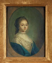 Porträtt av författaren Madeleine de Scudery