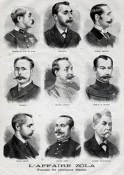 Porträtt av huvudvittnena i Dreyfus Zola-affären i ”Le Petit Journal”, 27 februari