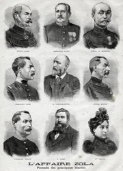 Porträtt av huvudvittnena i Dreyfus Zola-affären i ”Le Petit Journal”, 27 februari