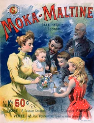 Reklamaffisch för Moka-Maltine-kaffe, omkring 1900