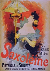 Affischreklam Saxolein Safety Lamp Oil, 1890-talet