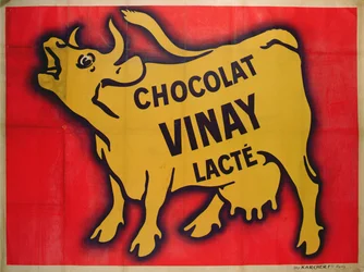 Affisch som reklamerar Vinay-choklad