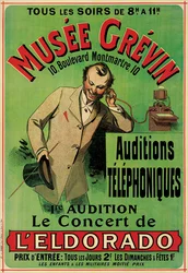 Affisch som annonserar en konsert på Grevinmuseet i Paris