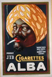 Affisch för reklam för cigarettmärket Alba (färg litho)