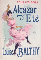 Affisch för Alcazar dEté, med Louise Balthy i huvudrollen, 1893