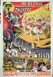 Affisch för Theatre du Paradis Latin, ca 1880-90