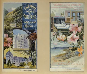 Affischer som annonserar Chemin de Fer dOrleans, c.1900-05