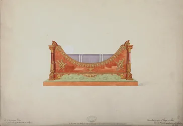 Prinsessan Elisas säng från Baciocchi-palatset i Bologna, ca 1900-20