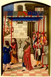 Kung Rene I av Anjous (1409-1480) procession till Aix en Provence