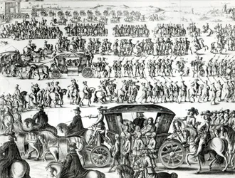 Procession av den unge kungen Ludvig XIV:s inträde som barn i staden Paris den 18 augusti 1649, detalj