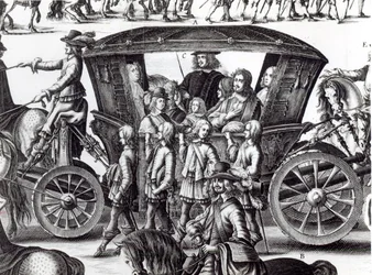Procession av den unge kungen Ludvig XIV:s inträde som barn i staden Paris den 18 augusti 1649, detalj