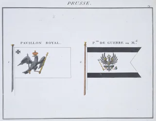 Preussiska flaggor, från en fransk flaggbok, c.1819