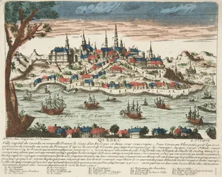 Quebec, pub. C. 1650 (handfärgad gravyr)