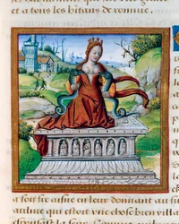 Drottning Kleopatra och de två ormarna, ca 1505 (miniatyr)
