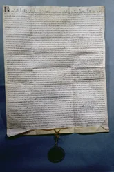 Ratifikation av Raymond VII (1197-1249) Greve av Toulouse av fördraget i Meaux, ca 1229