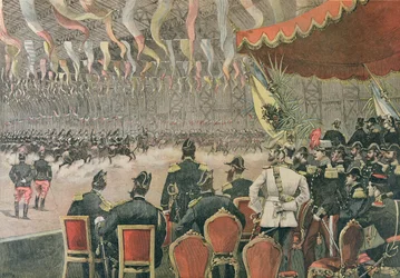 Mottagning av tsar Alexander III (1845-1894) i Paris, illustration från le Petit Journal, november 1893