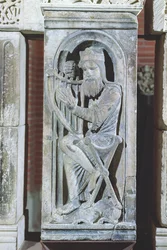 Relief föreställande kung David spelar harpa, från La Daurade