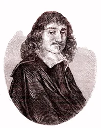 Rene Descartes, fransk fysiker, matematiker, filosof. 1865 (gravyr)