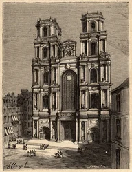Rennes - La Cathedrale Saint Pierre - - gravyr i "" PATRIE" - PECTUREQUIREQUE BESKRIVNING AV FRANKRIKE I 6 VOLYER AV LUCIEN HUARD - slutet av 1800-talet
