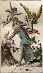 Representation av Venus, kärlekens, skönhetens och fertilitetens gudinna. Från "Mythology of Youth" av Pierre Blanchard 1803.