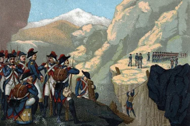 Reservarmékampanj 1800: Passage of the Simplon av General Bethencourt i maj 1800.