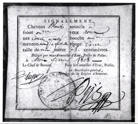 Baksidan av ett säkerhetskort, 1808 (penna och bläck på papper)
