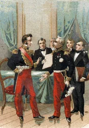 Julirevolutionen 1830: ""Du är den bästa av republikerna"" fras som La fayette (Lafayette) sa till hertigen av Orleans, som blev Louis Philippe I (1773-1850), kung av fransmännen, den 26 juli 1830 .