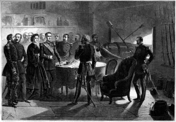 Risorgimento - Expedition of the Thousand or Red Shirts av Giuseppe Garibaldi (1807-1887) - Siege of Gaete, Italien
